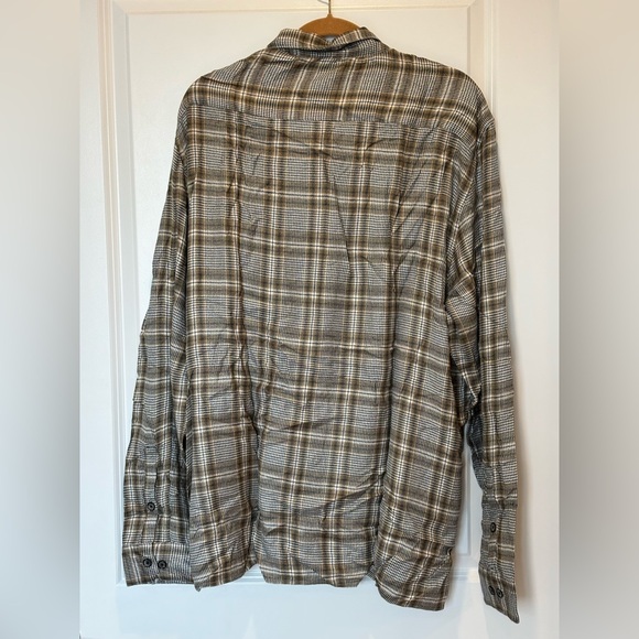 $248 NWT John Varvatos Cole Shirt Men's XXL 2XL Button Down Tan Plaid Mauvewood - Picture 2 of 12